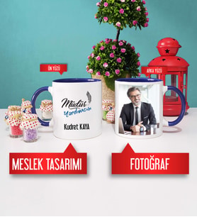 Müdür Yardımcısı Kupa Bardak Lacivert Fotoğraflı