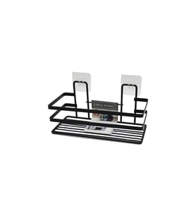 ÇOK AMAÇLI SİYAH KARE BANYO RAF (5570)