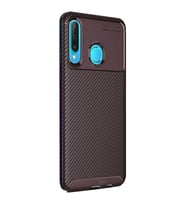 Huawei P30 Lite Karbon Desenli Negro Silikon Kılıf (Kahverengi)