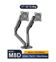 Dual Monitör Tutucu 17-32 İnç Çift Kollu Amortisörlü Monitör Standı 2-9 Kg