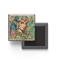 Princess Zelda - Baskılı Buzdolap Magneti Kare - 9x9 cm