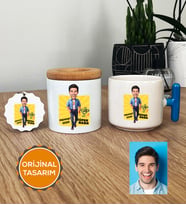 Kişiye Özel Karikatürlü Baba Hediye Seti T Kupa, Kalemlik, Anahtarlık Babaya Babalar Günü Doğum Günü Hediyesi (Mavi)