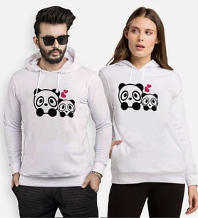 Tshirthane Sevimli Pandalar Sevgili Kombinleri Kapüşonlu Kombini (Tek Ürün Fiyatıdır.)