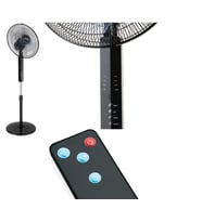 King K 1612 Ayaklı KUMANDALI Profesyonel SESSİZ Vantilatör 5 kanatlı pervane 55 W 16'' (Siyah)