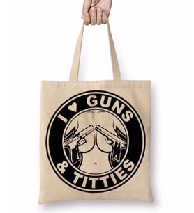 I Love Guns Bez Çanta Uzun Saplı