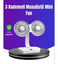 720° Döner Çift Taraflı Masaüstü Vantilatör – Usb Şarjlı Sessiz Fan