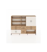 Arges Dolap 10 Raflı 6 Çekmeceli 4 Kapaklı 220x30x163 Çam-Aytaşı/Çam
