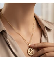 XUPING JEWELRY 14 Ayar Altın Kaplama,Anne Çocuk Zirkon Taşlı Zincirli Kolye