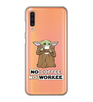Samsung Galaxy A70 Uyumlu Yoda Coffee Tasarımlı Şeffaf Telefon Kılıfı