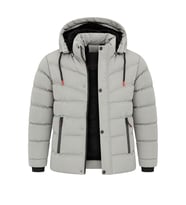 Erkek Krem Erkek Outdoor Su Geçirmez Kapüşonlu Kışlık Kaban – Rüzgar ve Yağmura Dayanıklı Mont&Kaban
