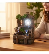 Dekoratif Merdiven Tasarımlı Renkli Led Işıklı Su Şelalesi