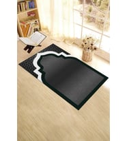 EVDEYA Dijital Baskılı Yıkanabilir Silinebilir Modern 70x130 Namazlık Seccade, SECCADE-6-GRİ, (Gri)
