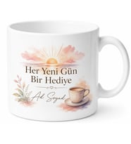 İsme Özel Günlük Temalı Baskılı Kupa Bardak Hediye Özel Tasarım Porselen Mug