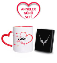 Anneler Gününe Özel Kupa & Mikail Melek Kolye Hediye Seti (Model 1)