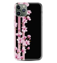 Apple iPhone 11 12 13 14 Pro Max Kılıf Desemli Silikon Pink Flowers 3 1393