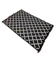 Algelsineve Eleganse Makine Dokuması Antik Kilim (Siyah - Beyaz)