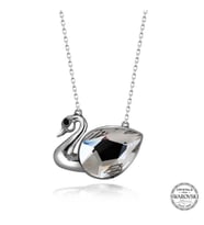 Swarovski Crystal Taşlı Kuğu Gümüş Kadın Kolye