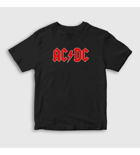 Presmono Unisex Çocuk Siyah Red AC/DC T-Shirt 6508tt