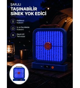 Mey İthalat® Elektrikli Sinek Öldürücü 365NM UV Işıklı Masaüstü Cihaz Mavi Renk