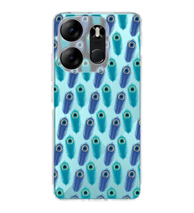 PrintiFy Tecno Spark Go 2023 ile Uyumlu Nazar Boncuğu 4 Baskılı Kamera Korumalı Şeffaf Silikon Kılıf