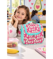 Kalp Avokado Termal Isı Yalıtımlı Beslenme Çantası Çocuk Okul Yemek Çantası 24x22x14 cm