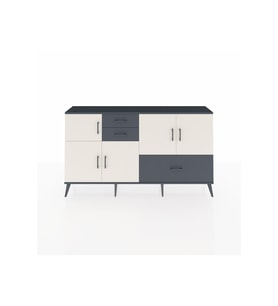 Arges Konsol 5 Raflı 3 Çekmeceli 5 Kapaklı 176x30x99 Antrasit-Aytaşı/Antrasit