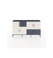 Arges Konsol 5 Raflı 3 Çekmeceli 5 Kapaklı 176x30x99 Antrasit-Aytaşı/Antrasit