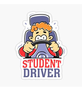 Arabada Öğrenci Şöför var  Sticker Yapıştırma 19CM md3
