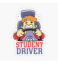 Arabada Öğrenci Şöför var  Sticker Yapıştırma 19CM md3