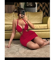 Fantezia Night Kadın Kırmızı Halka Detaylı Fantezi Gece elbisesi 5116