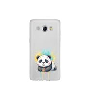 Samsung Galaxy J5 2016 ile Uyumlu Splash Panda Tasarımlı Şeffaf Silikon Kılıf
