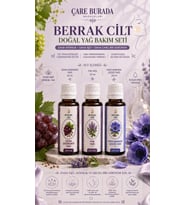 Berrak Cilt Doğal Yağ Bakım Seti (Mavi Anemon Çiçeği & Üzüm Çekirdeği & Itır)