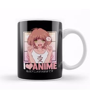Cute I Love Anime Girl Japanese Kawaii Obsessed Kupa Bardak Porselen