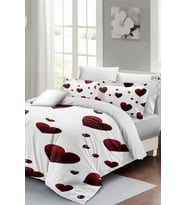 White Love 3d Pamuk Saten %100 Pamuk Çift Kişilik Nevresim Takımı