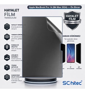 SChitec Apple MacBook Pro 14 (M4 Max 2024) Uyumlu Ön Yüzey Hayalet Privacy Hidrojel Ekran Koruyucu