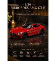 1:36 Mercedes AMG GT R Kırmızı Diecast Metal Oyuncak Araba Açılır Kapı Çek Bırak