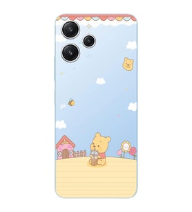 Xiaomi Redmi 12 Uyumlu Uyumlu Winnie The Pooh Tasarımlı Şeffaf Telefon Kılıfı