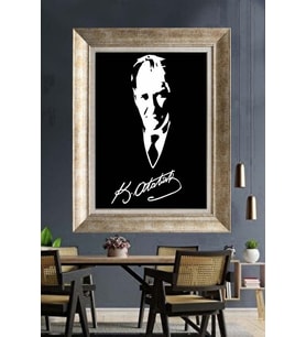 Gümüş Çerçeveli Atatürk Tablo za278