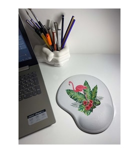 Tropikal Flamingo Desenli Bilek Destekli Mouse Pad