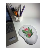 Tropikal Flamingo Desenli Bilek Destekli Mouse Pad