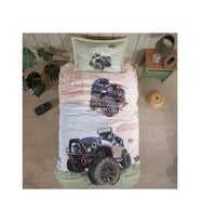 Clasy %100 Pamuk Tek Kişilik Nevresim Takımı Off Road V1 Bej