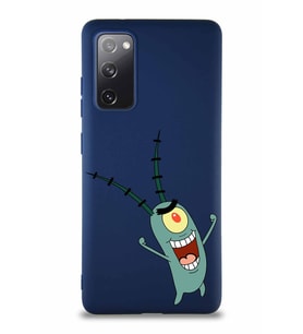 Samsung Galaxy S20 FE Soft Premier Kapak Plankton Tasarımlı Silikon Kılıf - Lacivert (Şeffaf)