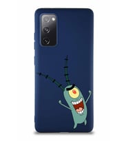 Samsung Galaxy S20 FE Soft Premier Kapak Plankton Tasarımlı Silikon Kılıf - Lacivert (Şeffaf)