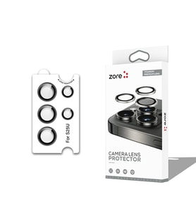 Samsung Galaxy S25 Ultra Uyumlu Zore CL-12 Premium Safir Parmak İzi Bırakmayan Anti-Reflective Kamera Lens Koruyucu (Siyah)