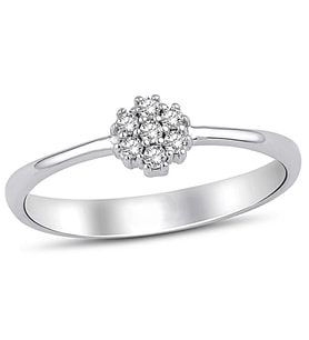 Beyaz Altın Coronet Papatya Taşlı Yüzük – 1,10 gr