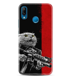 Huawei P20 Lite Mate 10 20 Lite Pro P40 Lite KılıfDesemli Silikon Çılgın Kedi 1674