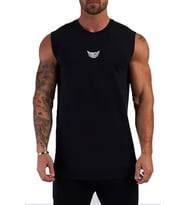 Erkek Nem Emici Hızlı Kuruma Atletik Teknik Performans Sporcu Sıfır Kol T-shirt MG-ATLET (Siyah)