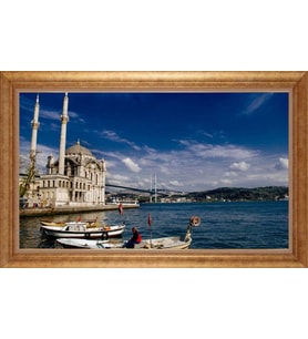 EV İŞYERİ OFİS İÇİN ALTIN ÇERÇEVELİ PASPARTULU TABLO VB891