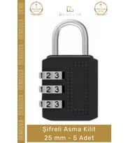 #AsmaKilit Çelik Gövdeli Dayanıklı Güvenli Valiz Dolap Emniyet Mekanizması Şifreli Asma Kilit 25mm -