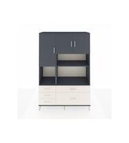 Hyperion Dolap 8 Raflı 5 Çekmeceli 3 Kapaklı 132x44x195 Antrasit-Antrasit/Aytaşı